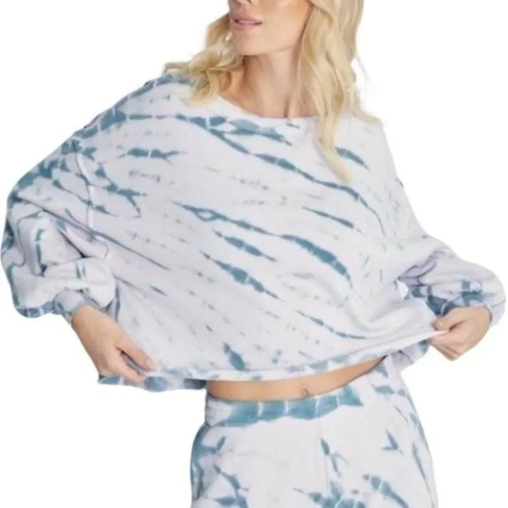 Wildfox Olivia Tie Dye Pullover Sweatshirt muse spiral Dye Spring Lounge Relaxed